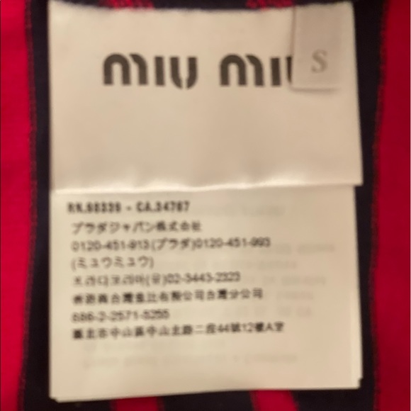 Miu Miu classic red & blue striped cotton dress w/a thin belt & sexy side slit. - Picture 7 of 10